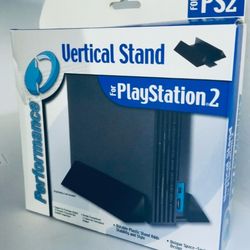 Brand new in box. Original vertical stand for the large fat 5000 series original playstation 2 system made of hard plastic by Performance 1 for $15 or