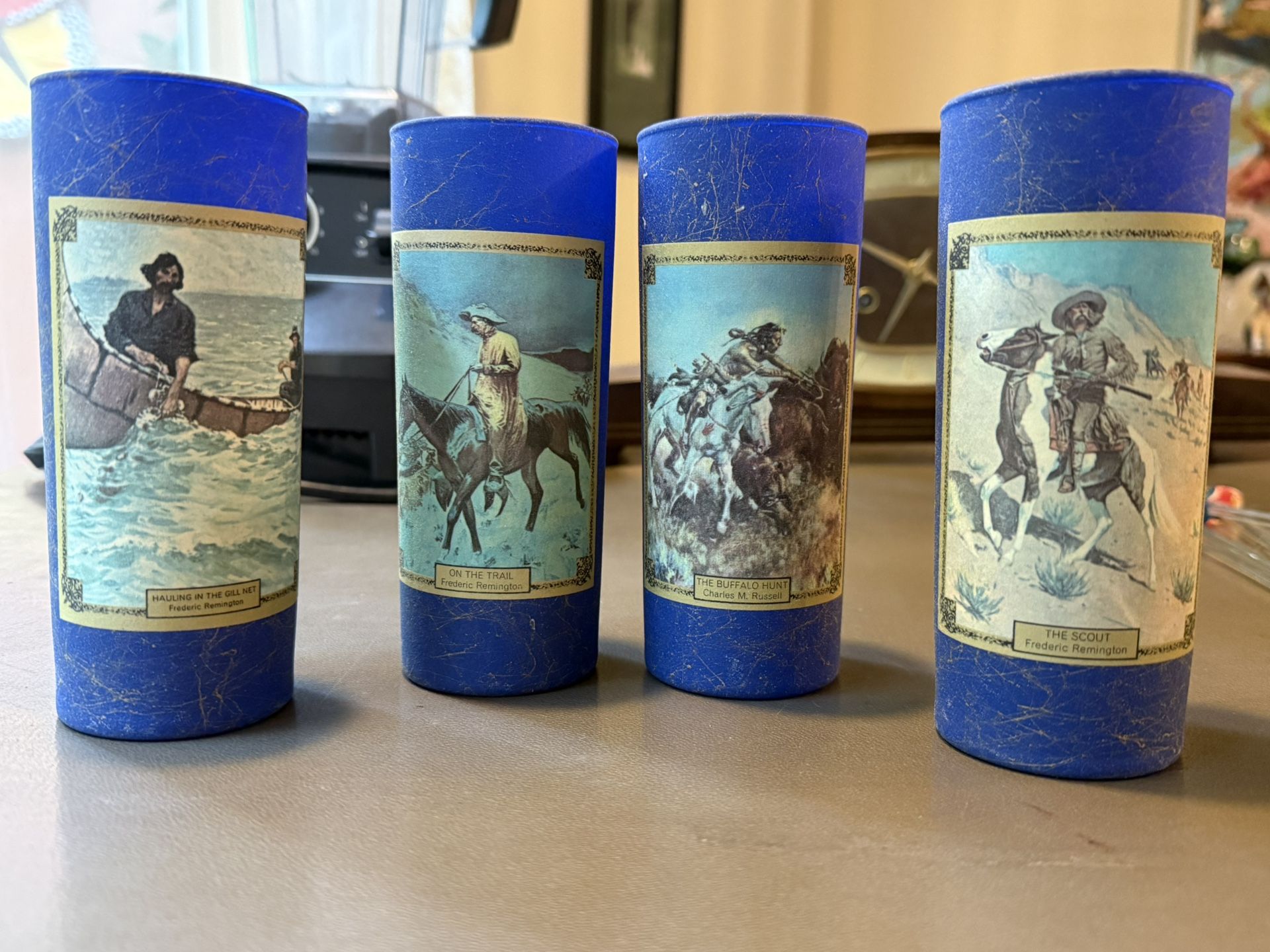 4 vintage jim beam highballs - remington collection