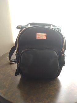 David Jones Black Leather Backpack