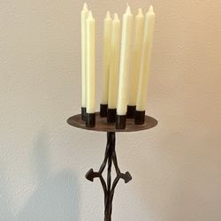 JAN BARBOGLIO 61” Tall Candle Holder made of Natural Iron