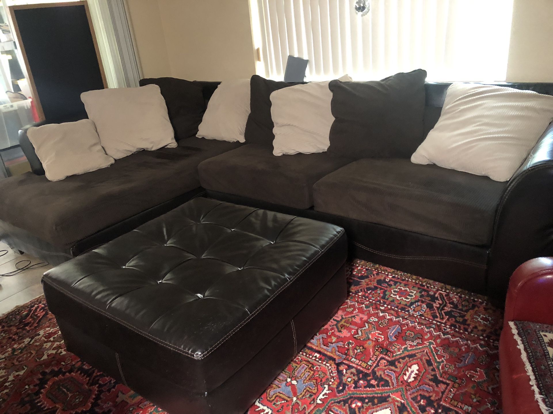 Furniture couch Set/fabric & leather