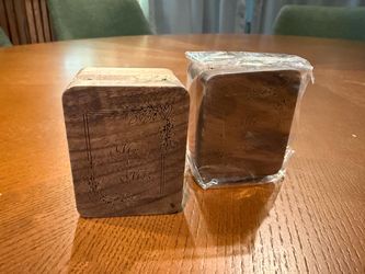 Mr & Mrs Engraved Wooden Blocks Set of 3