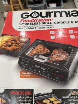 Gourmia FoodStation Smokeless Grill, Griddle & Air Fryer