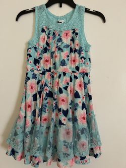 Girls Flower Print Dress