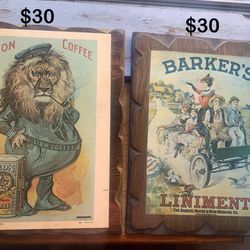 Vintage Advertising Sealed On Wood