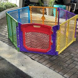 6 Panel Pet Super Yard Play Yard With Door Fence Gate Each Panel Is 34w 26h