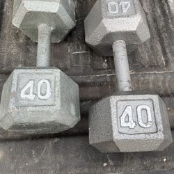 Pair Of 40lb Dumbbells