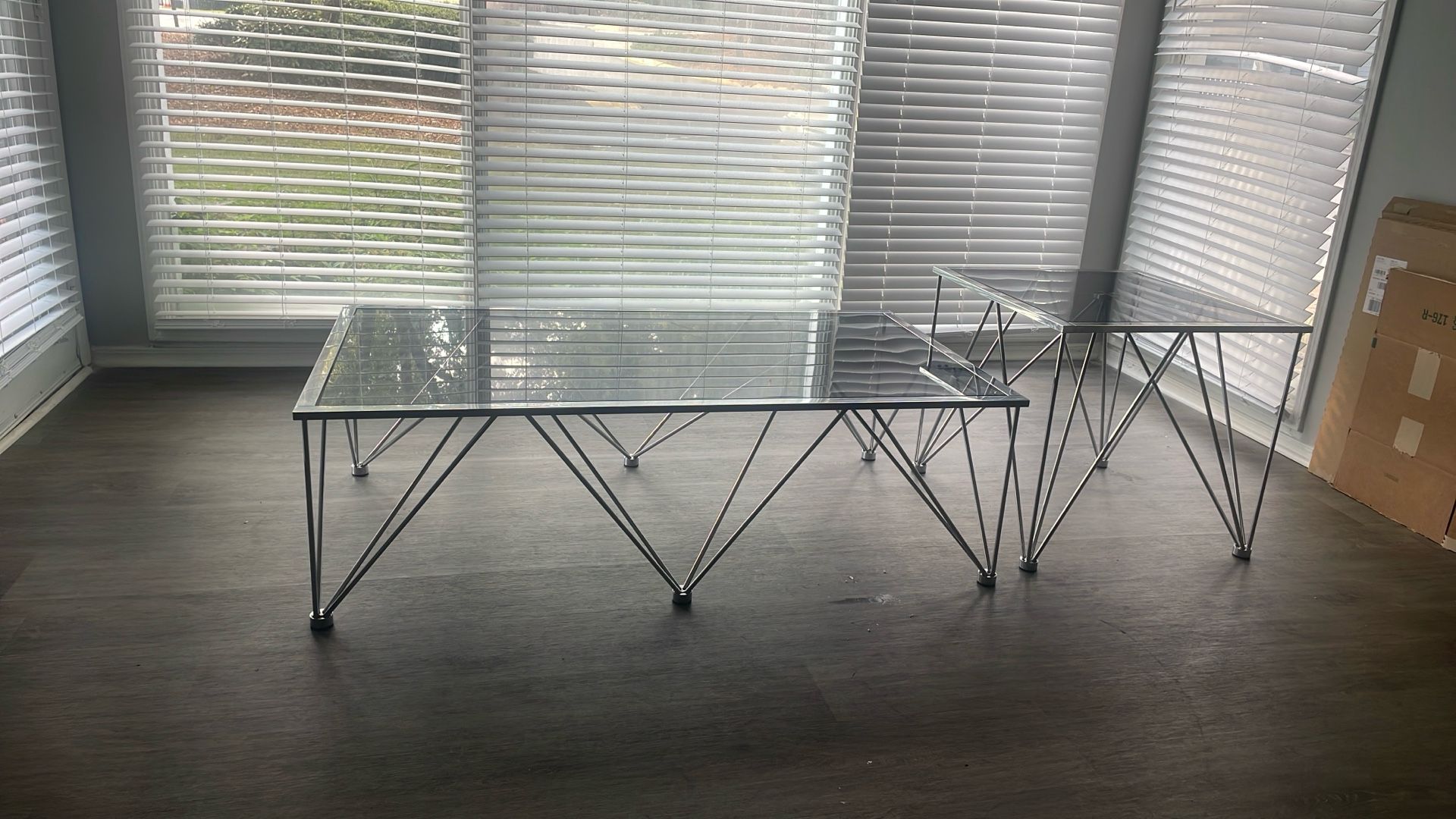 Glass Coffee & End Table Set