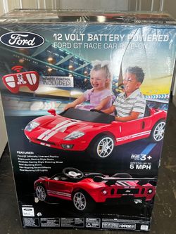12 VOLT BATTERY POWERED FORD GT RACE CAR RIDE-ON