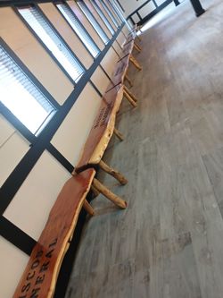 Live Edge Wood Bench with Log Legs