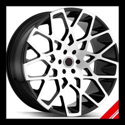 Brand New 24" SDA BCA 6x139.7 Black Machine Wheels