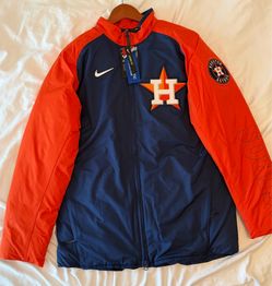 New Small Nike Houston Astros Authentic Collection Dugout Blue Puffer Jacket Men