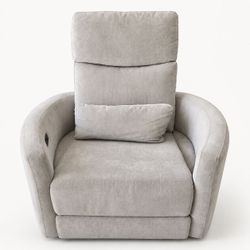 NEW Beige Power Recliner with Lumbar Pillow – Modern & Comfortable