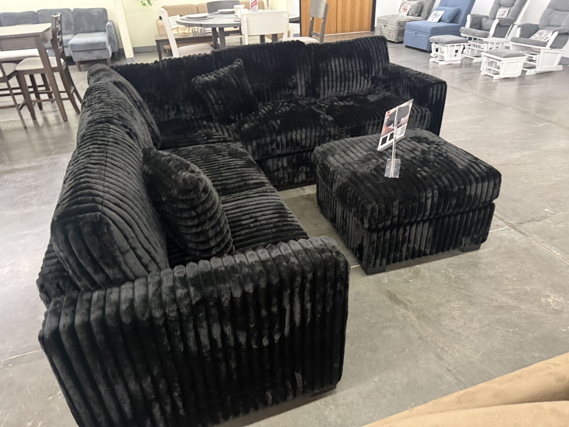 New Black Sectional
