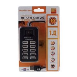 HI-SPEED HUB 10 Port USB 2.0 Support 1TB HDD P-1603