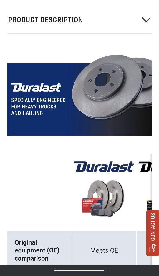 DURALAST BRAKE FRONT ROTORS 31266
