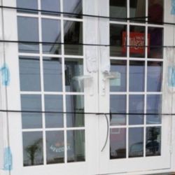 70x79 Retro Fit, Vinyl French Door Swing Out To The Right Hand Square Outside The Glass, Available Now 