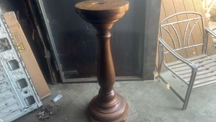 4 ft Vintage solid wood stand with swivel top 4 foot tall