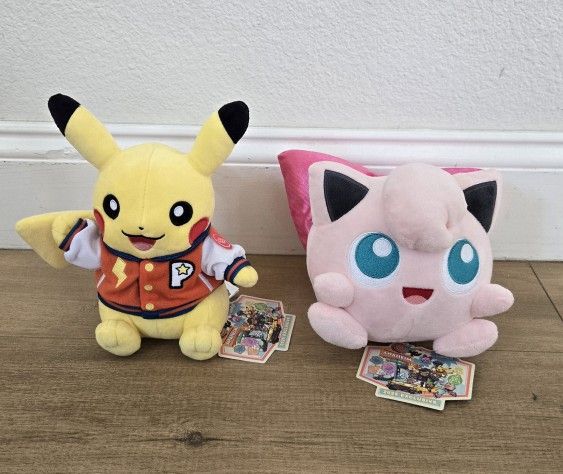 For Sale:
Brand New Still with Tags Pokemon Center World Championships 2025 Anaheim Varsity Pikachu and Jigglypuff