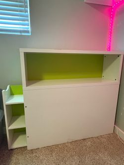 IKEA twin headboard with pull out shelves