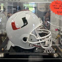 Ray Lewis University Of Miami Signed Autographed Helmet