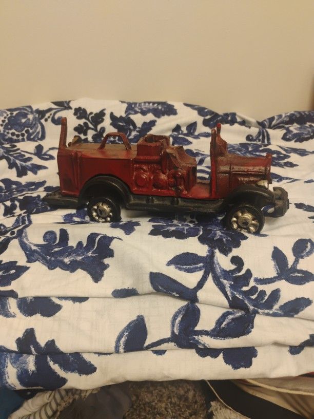Vintage Cast Iron Fire Truck