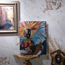 acrilic paintings installed led lights in all paintings will put up more pics with them lit .