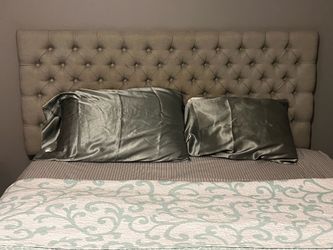 Queen size gray tufted headboard