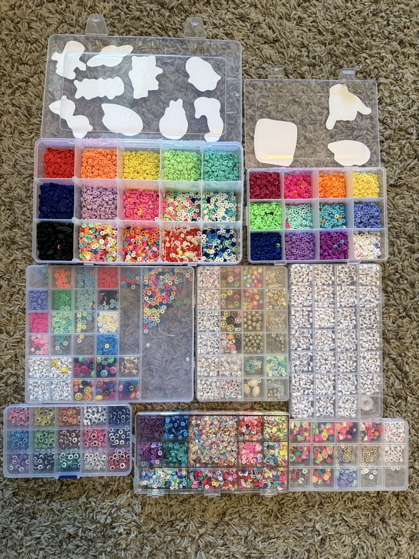 CLAY BEADS, CHARMS, BRACELETS
