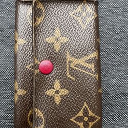Louis Vuitton Monogram 6 key holder in Brown and Fuchsia (with Receipt)