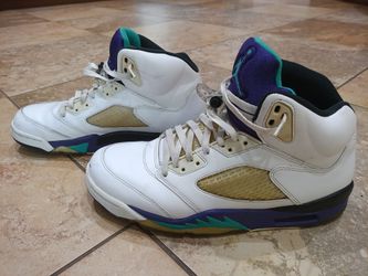 Air Jordan 5 Retro 'Grape' (White/Purple/Teal) — Men's Size 11