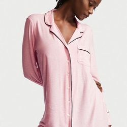 New Victoria Secret Modal Button Front Sleep Shirt Size Large 