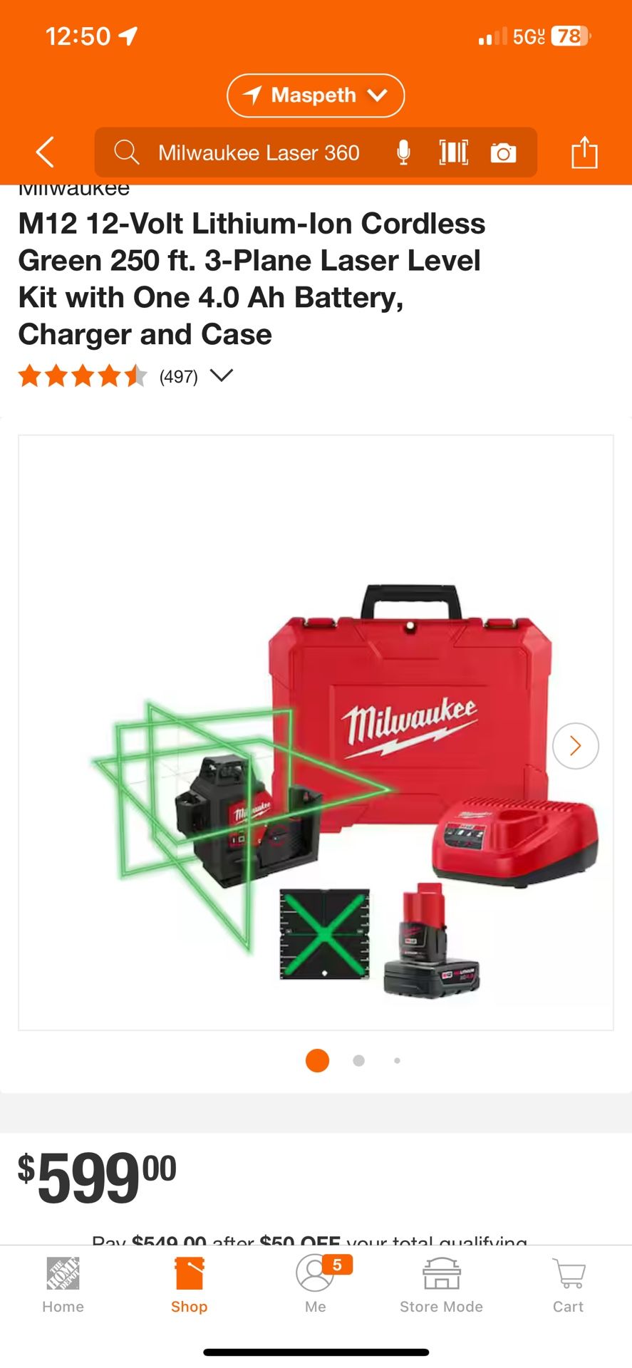 Laser 360 Milwaukee Green