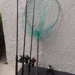 Stampede 7ft Fishing Pole Shimano Tx 4000 Quickfire II Dyna-balance Spinning  Reel, AX2000 Eclipse 6'6" Rod, Sportfisher 350ZR R2F 5'6", Catch Net  