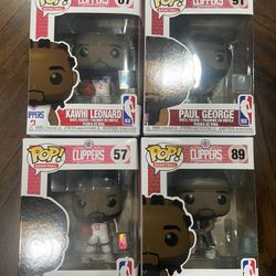 LOT of 4 LA Clippers Funko POP - Kawhi Leonard and Paul George