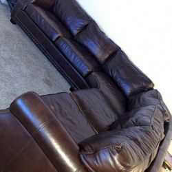 6 seater leather couch