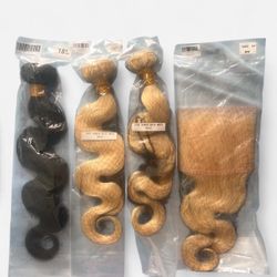 100% RAW human hair 613 bundles w/ closure 18-20inch
