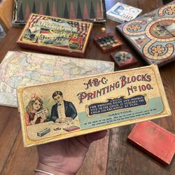 c1915 ABC Printers Blocks learning toy USA VTG/Antique