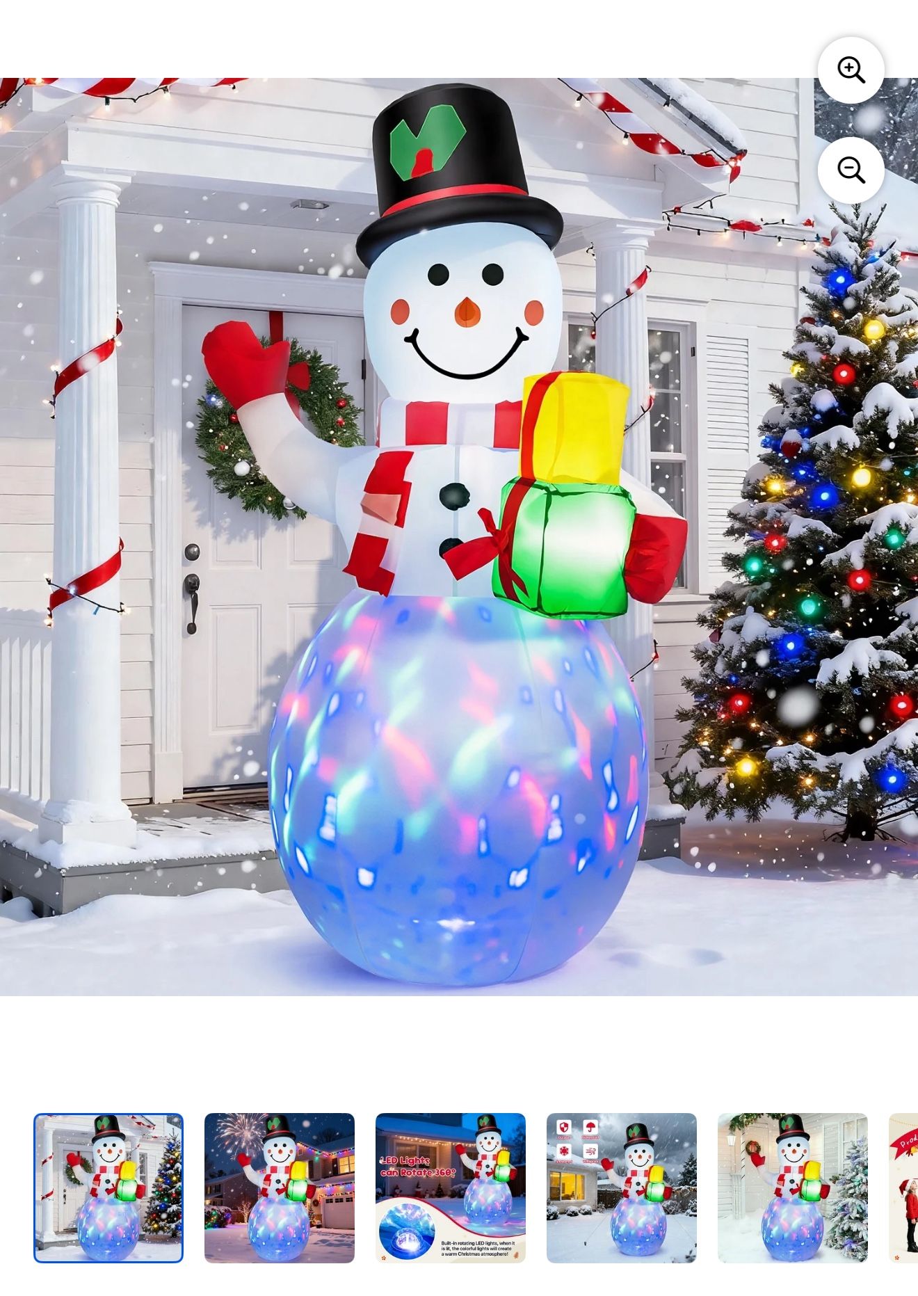 Christmas Decoration 5ft Christmas Inflatables Snowman Outdoor Yard Decor with Rotating LED Lights Christmas Blow Up Decoration Garden