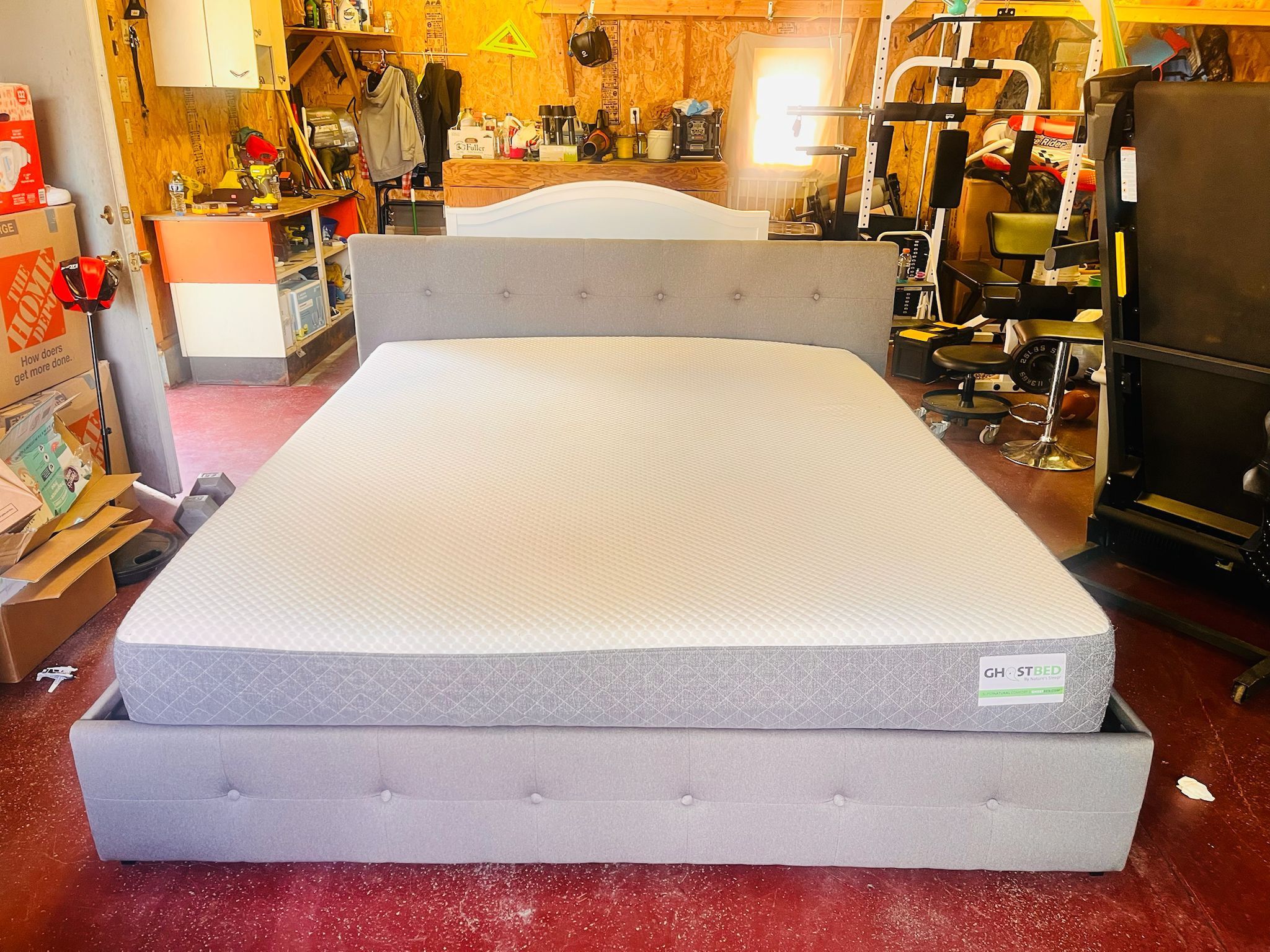Cama King Con Colchón Como Nueva