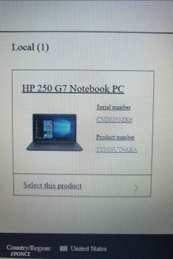 Hp 250 G7 Loptop