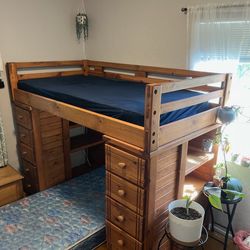 Loft Bed / Captains Bed - Real Wood