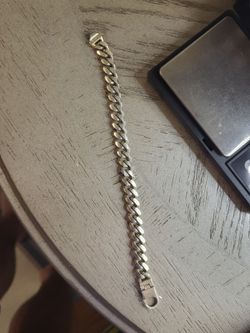 925 Silver Cuban Link Bracelet Gold Plated Manilla Cubana de Plata 925 Enchapada en Oro