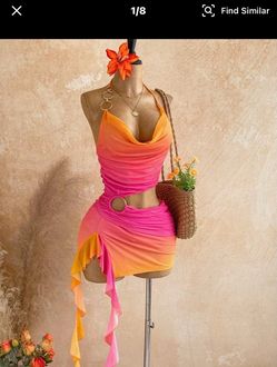 Romper / pinkish orange dress