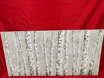 Crate & Barrel Large Modern Woods Dogwood Forest Painting Art Print Canvas Restoration Hardware DWR