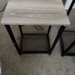 Pair of End Tables plugs & USB Charging Ports 