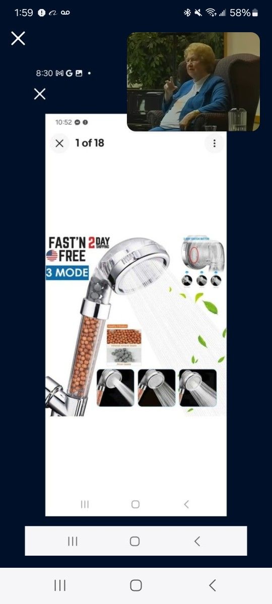Shower Head High Pressure 3 Settings Spray Handheld Shower head