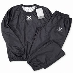 HOTSUIT Sauna Sweat Suit Set Women 2XL Black Jacket Pants Workout New