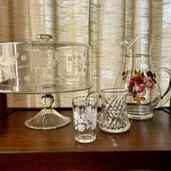 Vintage Glass Serving ware Lot