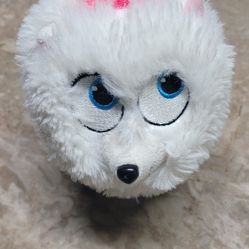 TY Beanie Buddy Secret Life Of Pets Gidget White Pomeranian Dog Plush 9"